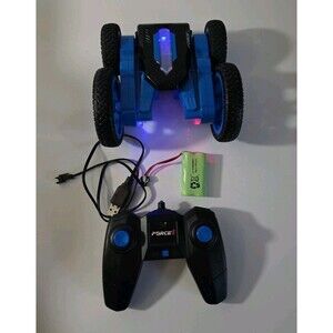 Force1 RC Stunt Car 2.4GHz Remote Control Double Sided Flip Car Rechargeable Blu